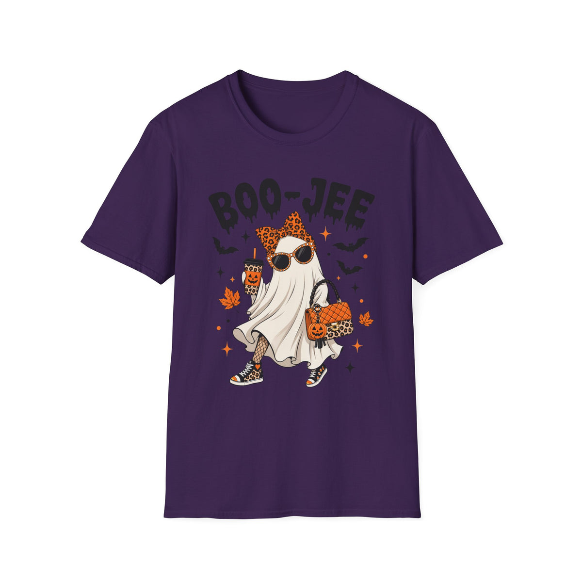 Halloween 'Boo-Jee' Ghost T-Shirt — Cute Leopard-Print Chic Costume Tee