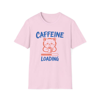 Caffeine Loading Cat T-Shirt – Cute Coffee Lover Graphic Tee