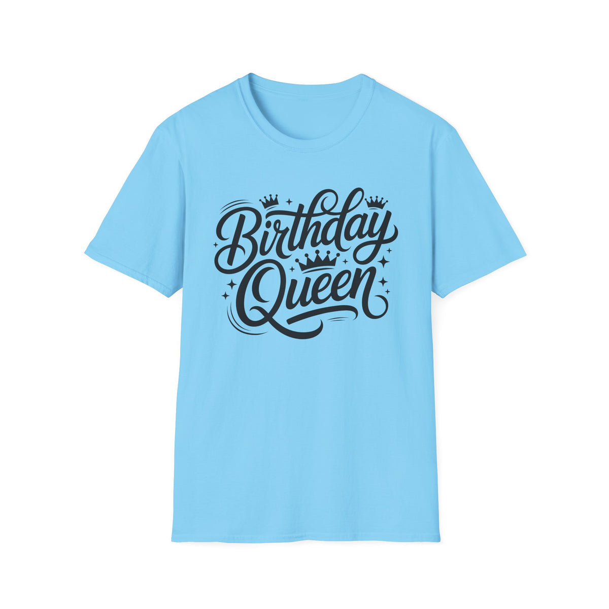 Birthday Queen T-Shirt — Crown Script Graphic Birthday Tee