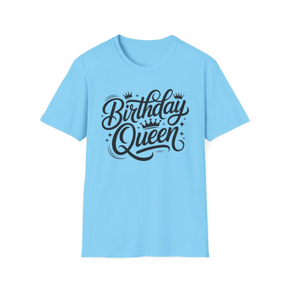 Birthday Queen T-Shirt — Crown Script Graphic Birthday Tee