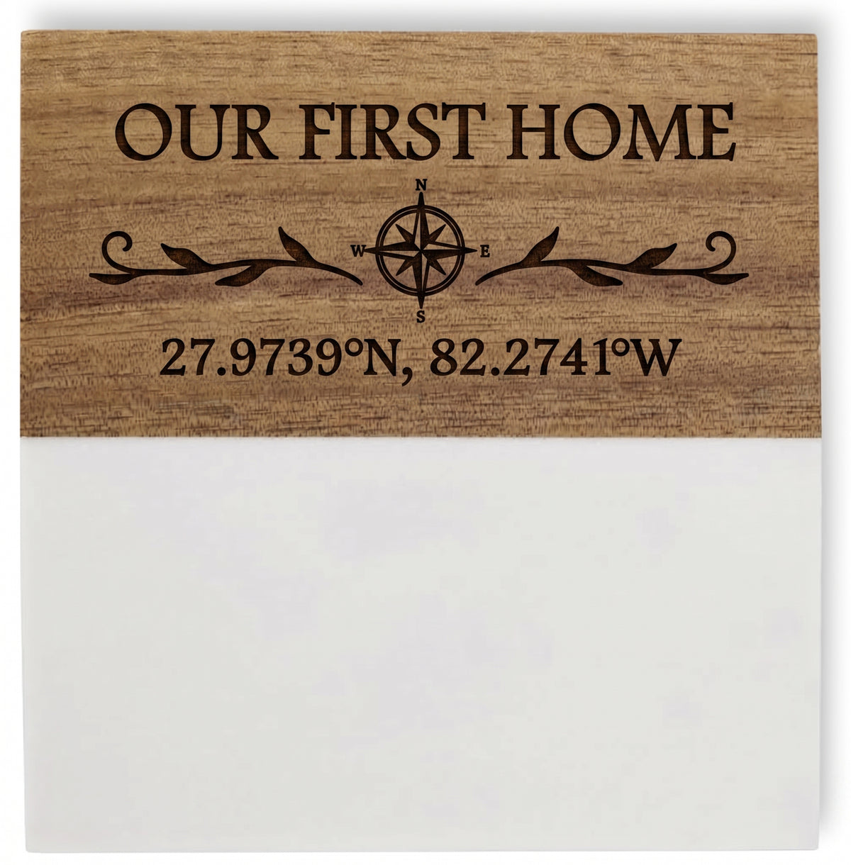 Custom Marble & Wood Coaster Set – Our First Home Coordinates