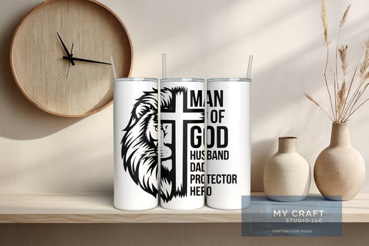 Half Lion, Half Cross Design Tumbler
