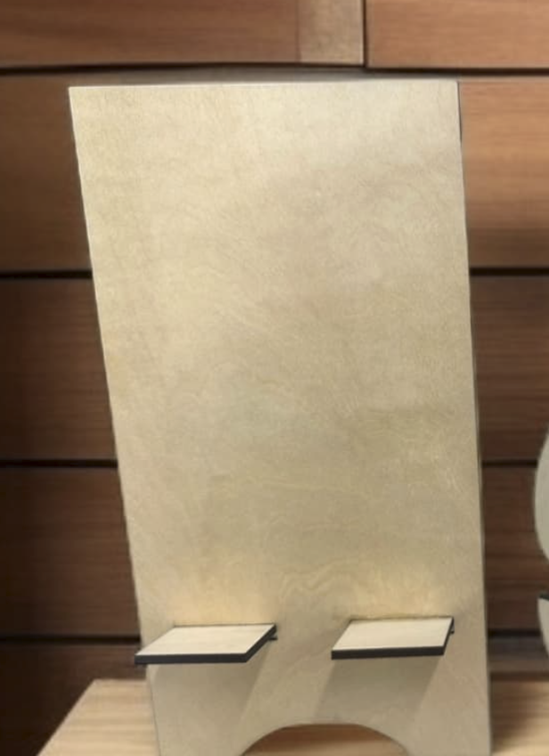 Square Laser Cut Phone Holder – Minimalist Balsa Wood Stand